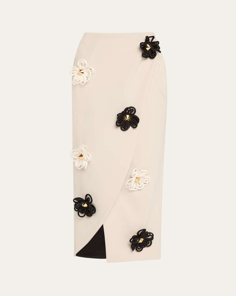 Flora Arista Flower Applique Skirt